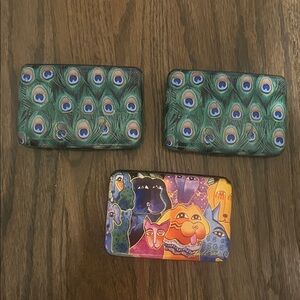 Monarque Laurel Burch Armored Wallet Burch Dogs or Peacock Feathers